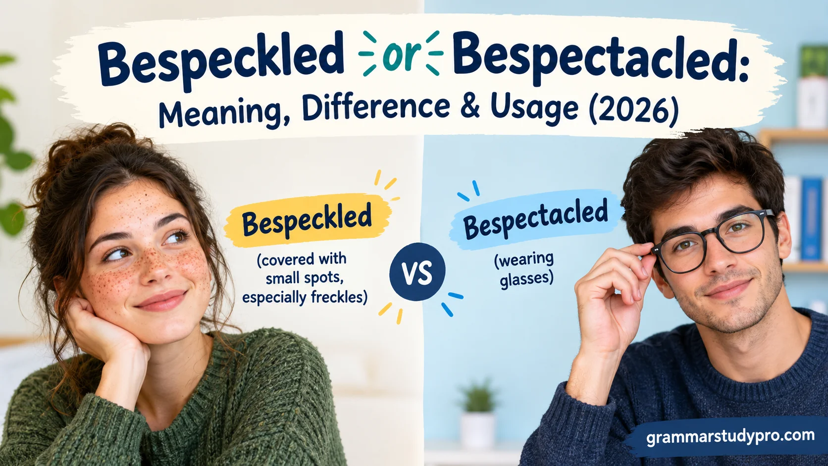 Bespeckled or Bespectacled